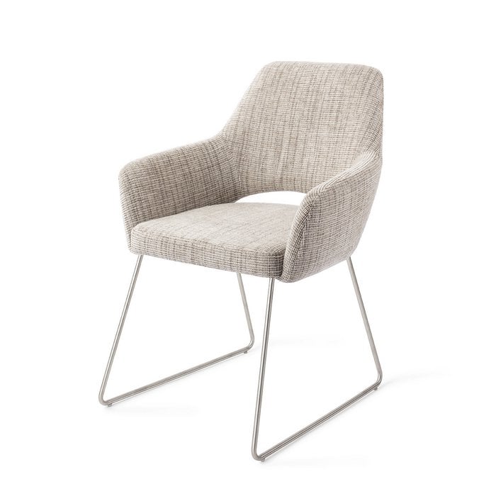 Yanai eetkamerstoel Slide Steel - Caramel Grid