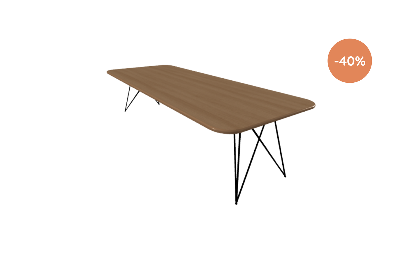 Eettafel Olaf / 260x100cm / Eiken warm gerookt