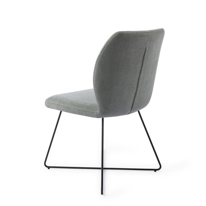 Ikata eetkamerstoel Cross Black - Breezy Blue