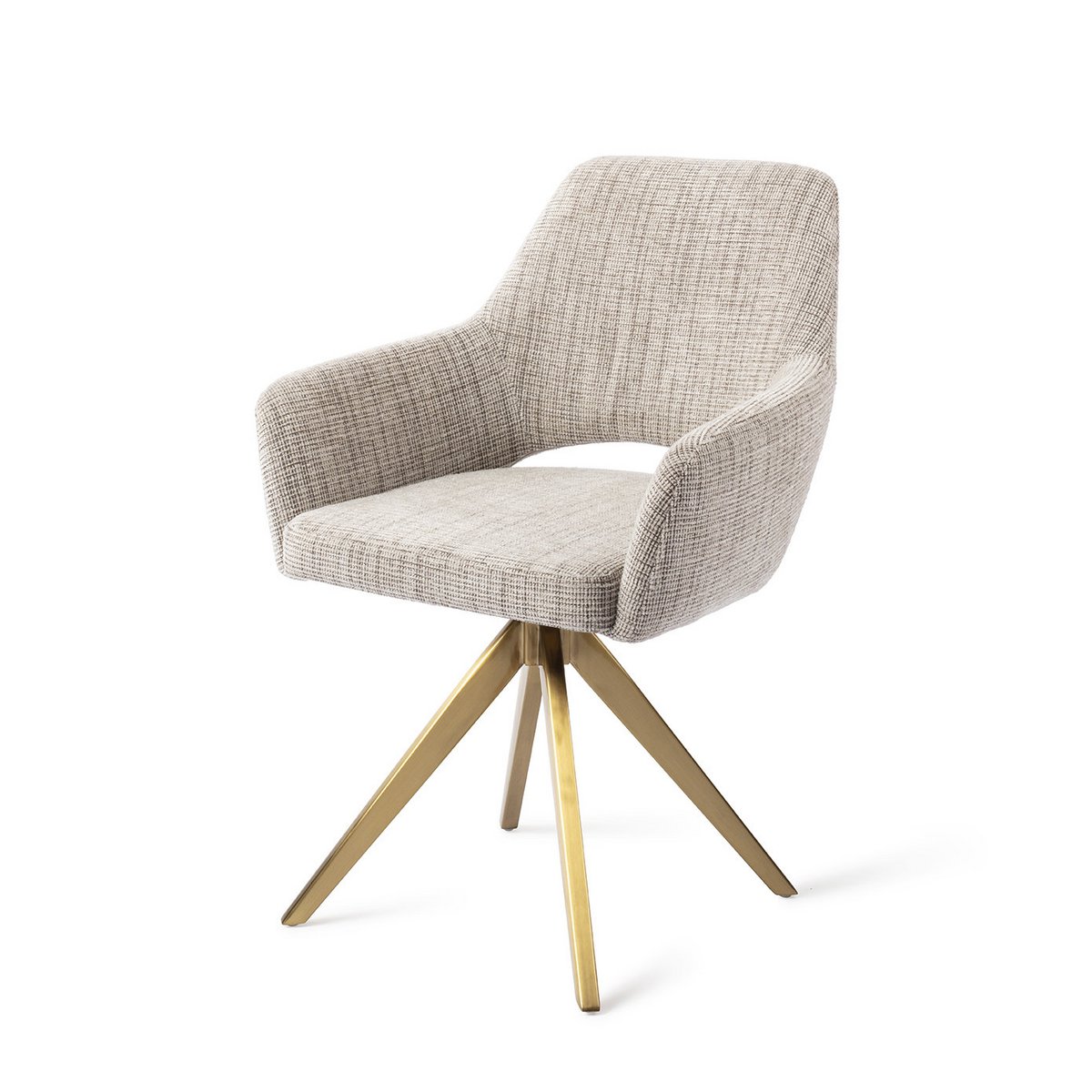 Yanai eetkamerstoel Turn Gold - Caramel Grid