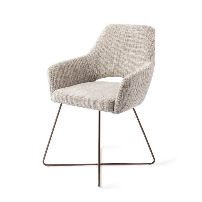 Yanai eetkamerstoel Cross Rose - Caramel Grid