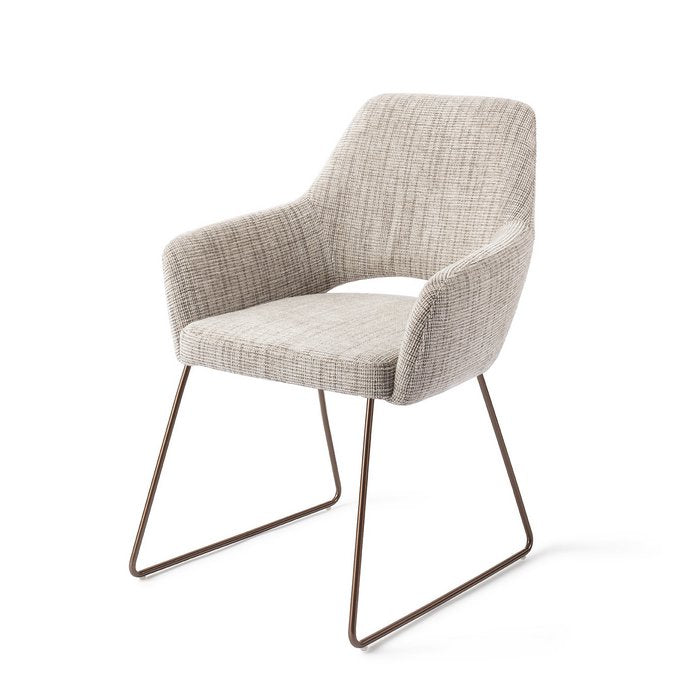 Yanai eetkamerstoel Slide Rose - Caramel Grid