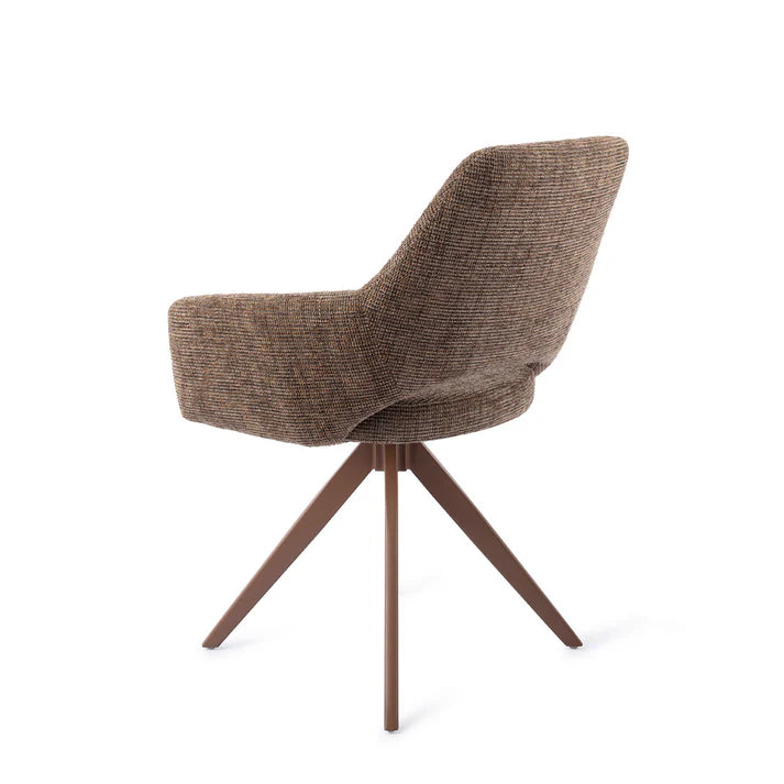 Yanai eetkamerstoel Turn Brown - Checked Chestnut