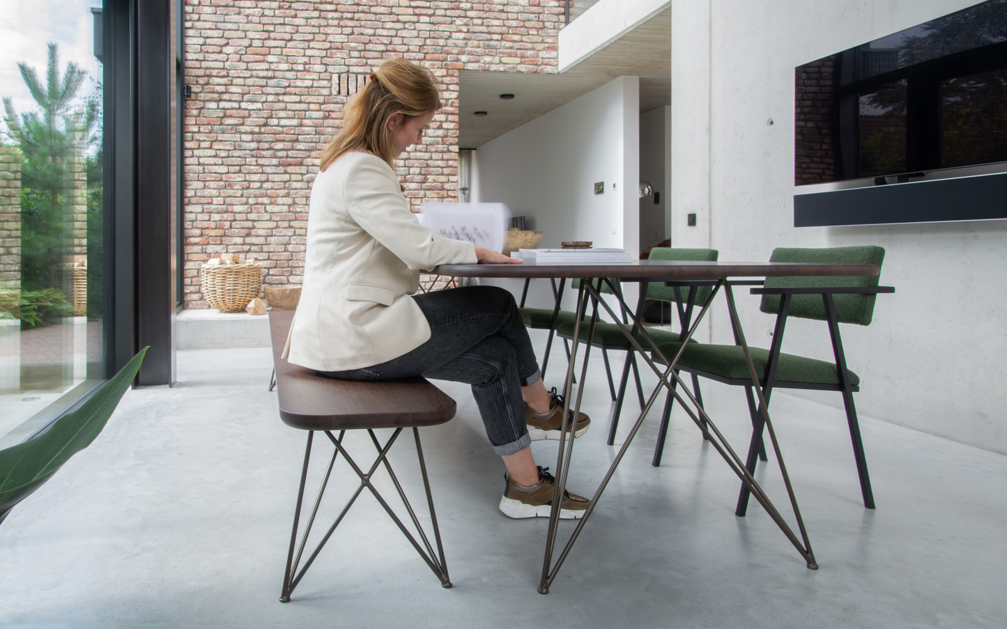 Eettafel Olaf / 260x100cm / Eiken warm gerookt