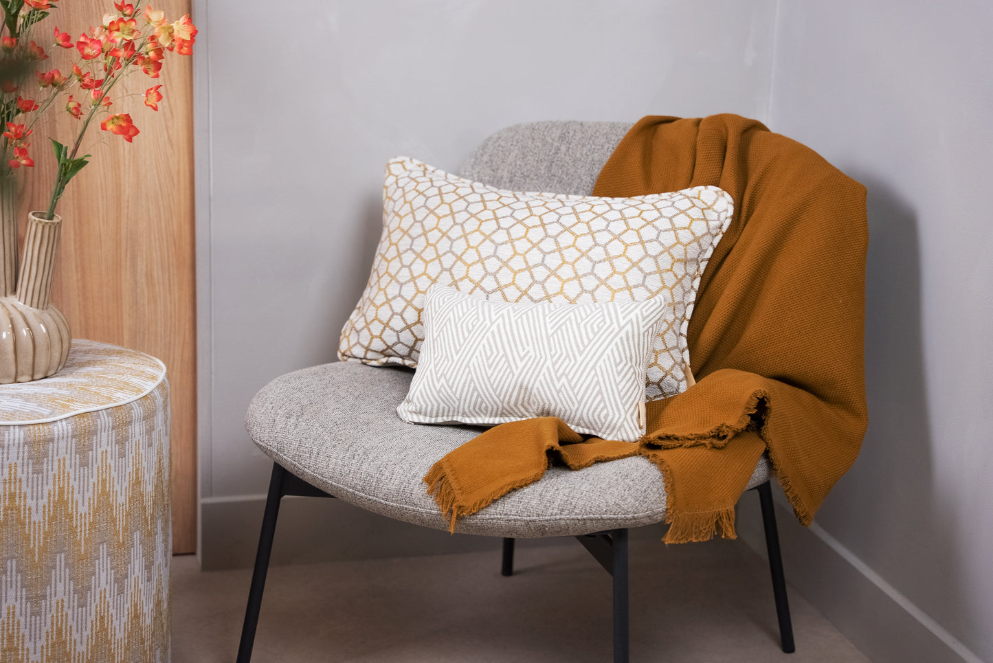 Sierkussen MEES Pebble Ocher 60x38cm