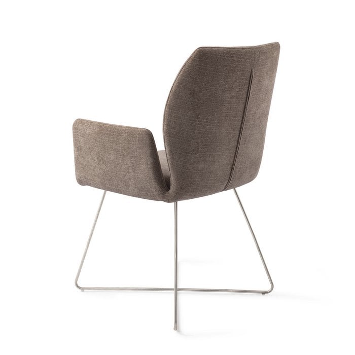 Misaki eetkamerstoel Cross Steel - Mocha Mist