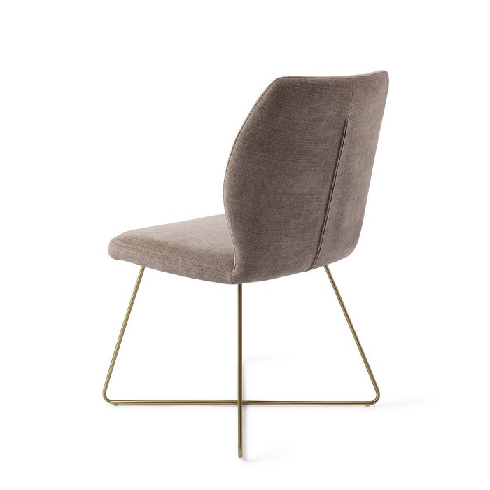 Ikata eetkamerstoel Cross Gold - Mocha Mist