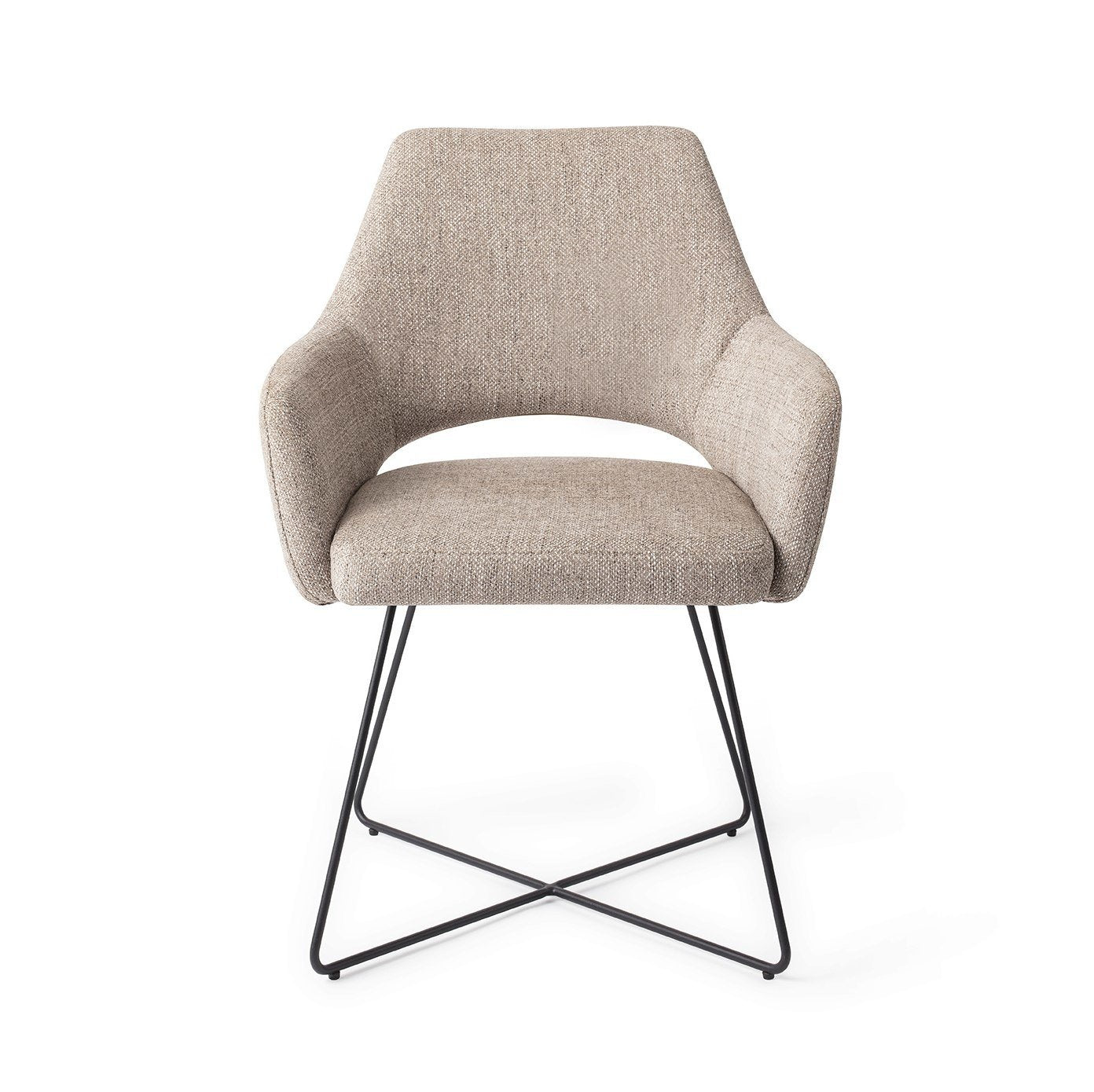Yanai Eetkamerstoel Cross Black - Biscuit Beach