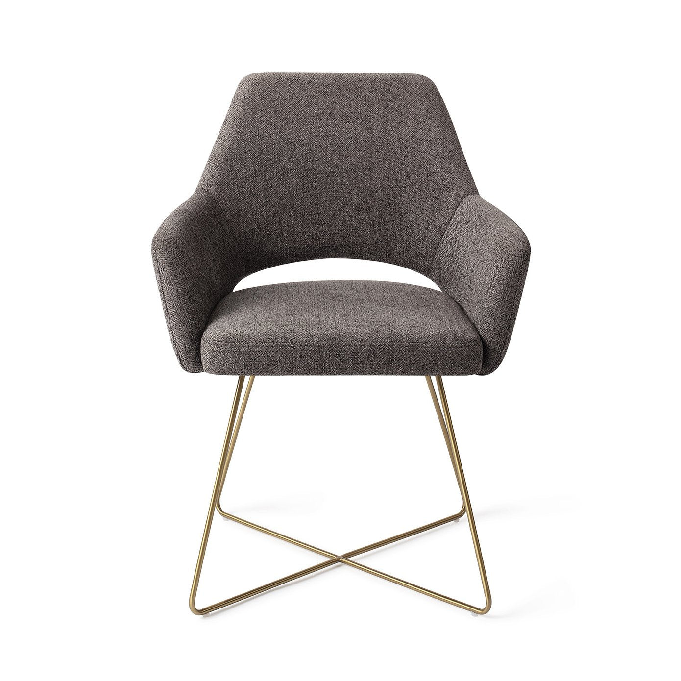 Yanai Eetkamerstoel Cross Gold - Amazing Grey