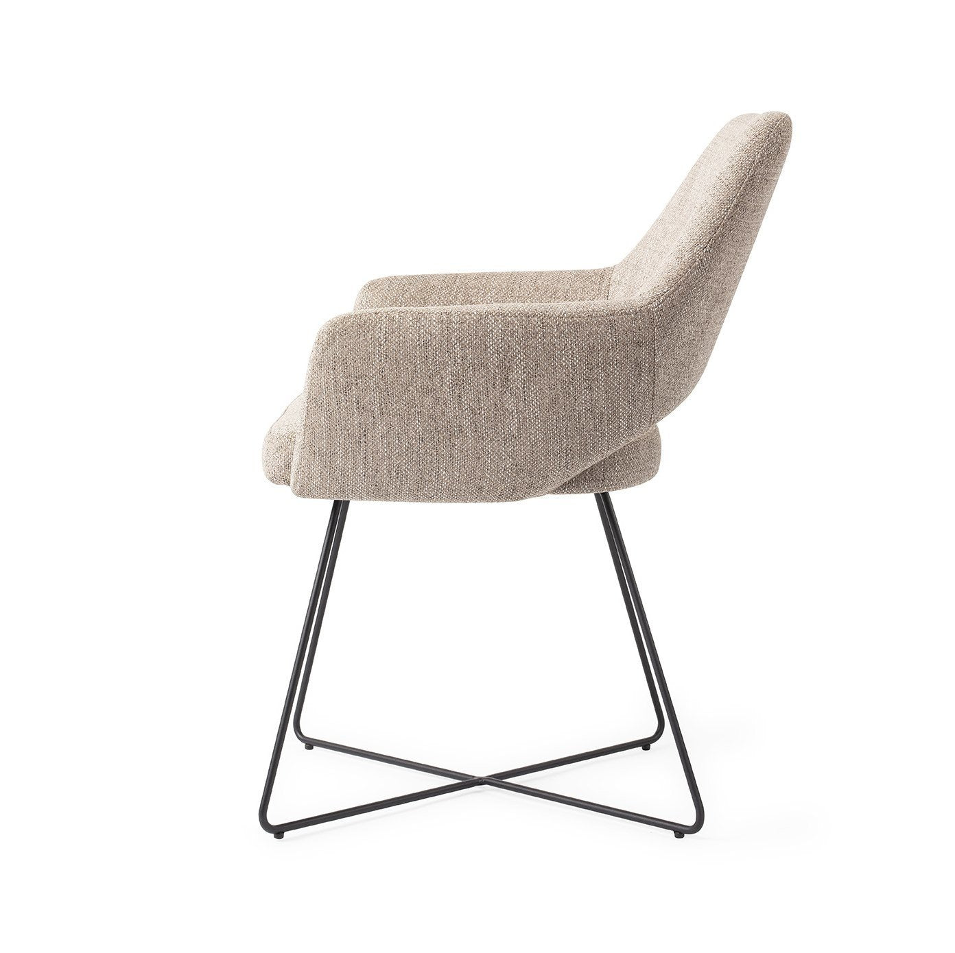 Yanai Eetkamerstoel Cross Black - Biscuit Beach