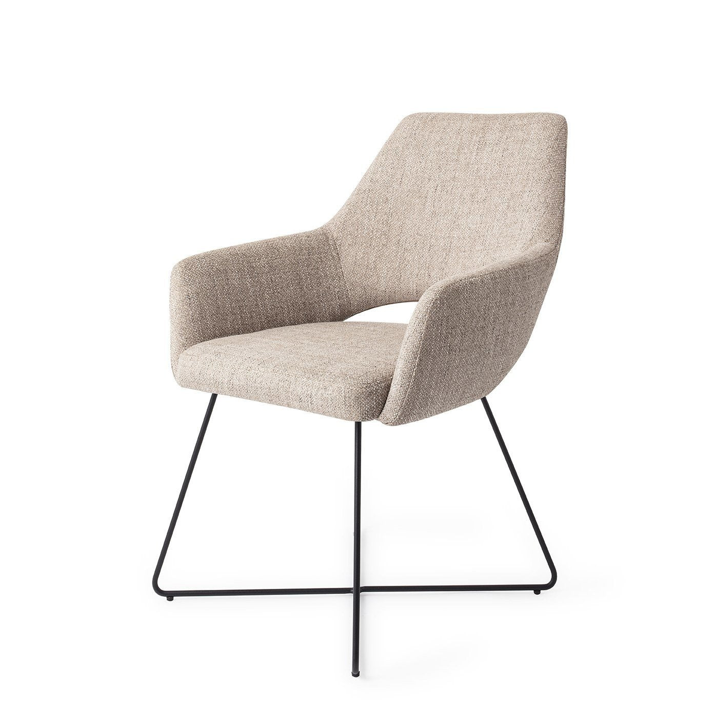 Yanai Eetkamerstoel Cross Black - Biscuit Beach