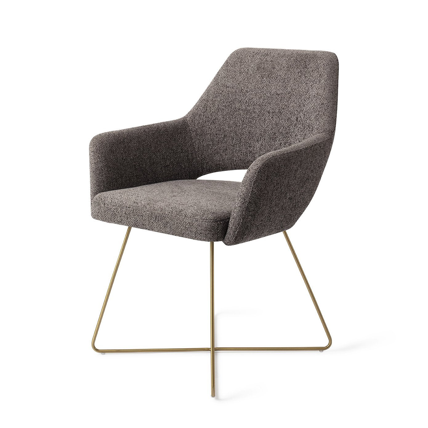 Yanai Eetkamerstoel Cross Gold - Amazing Grey