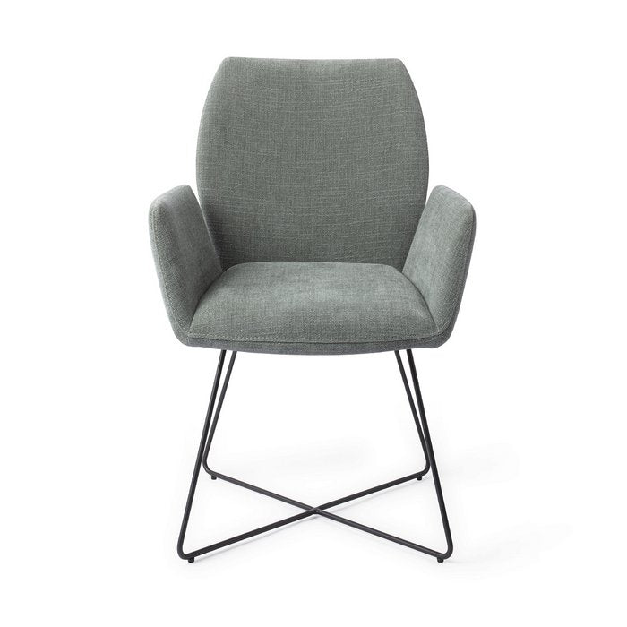 Misaki eetkamerstoel Cross Black - Breezy Blue