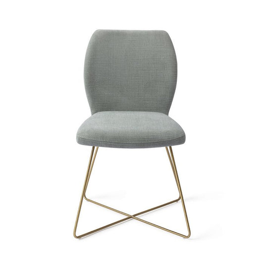 Ikata eetkamerstoel Cross Gold - Breezy Blue