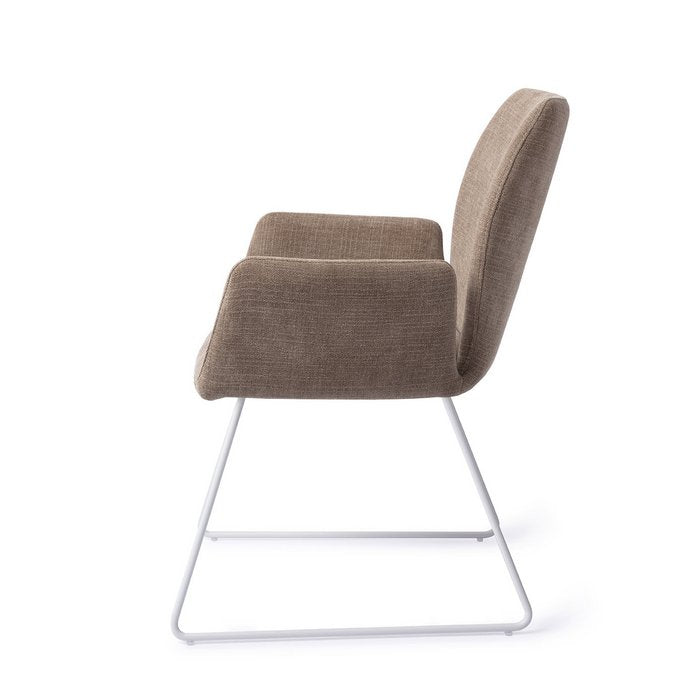 Misaki eetkamerstoel Slide White - Mocha Mist