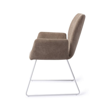 Misaki eetkamerstoel Slide White - Mocha Mist