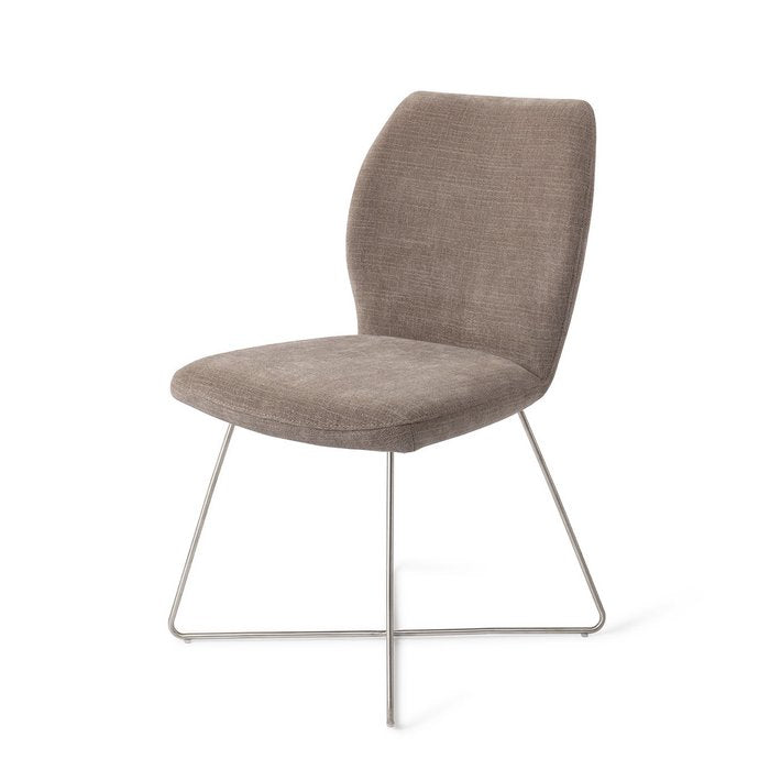 Ikata eetkamerstoel Cross Steel - Mocha Mist