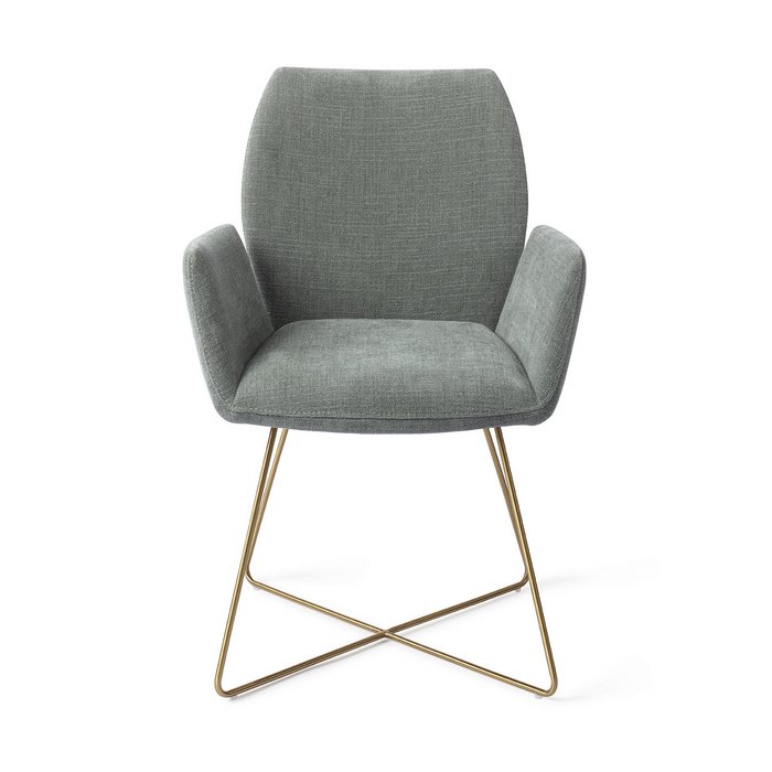 Misaki eetkamerstoel Cross Gold - Breezy Blue