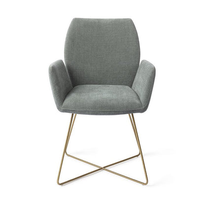 Misaki eetkamerstoel Cross Gold - Breezy Blue