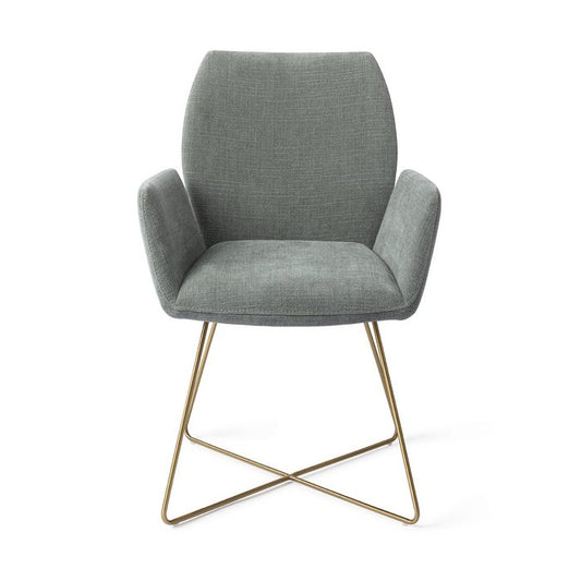 Misaki eetkamerstoel Cross Gold - Breezy Blue