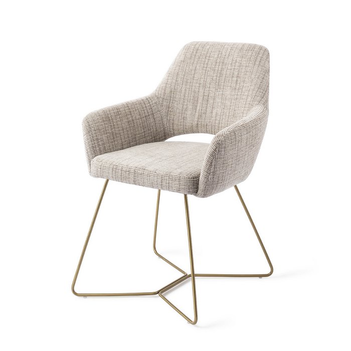 Yanai eetkamerstoel Beehive Gold - Caramel Grid