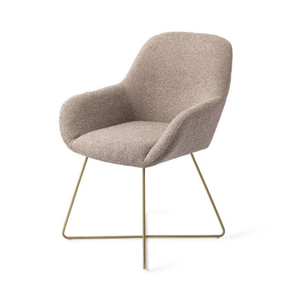 Kushi eetkamerstoel Cross Gold - Stone Haze