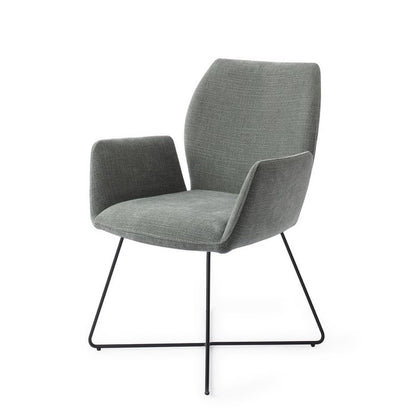 Misaki eetkamerstoel Cross Black - Breezy Blue