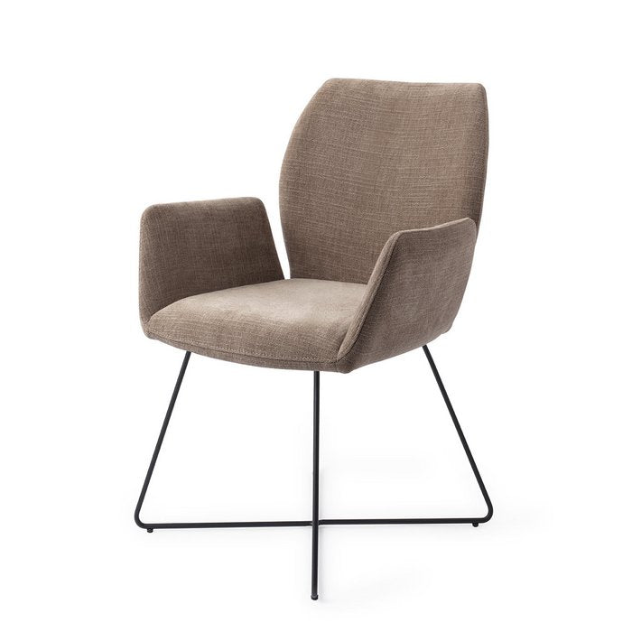 Misaki eetkamerstoel Cross Black - Mocha Mist