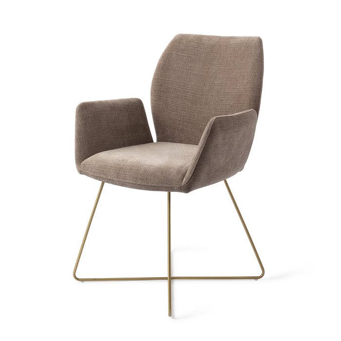 Misaki eetkamerstoel Cross Gold - Mocha Mist