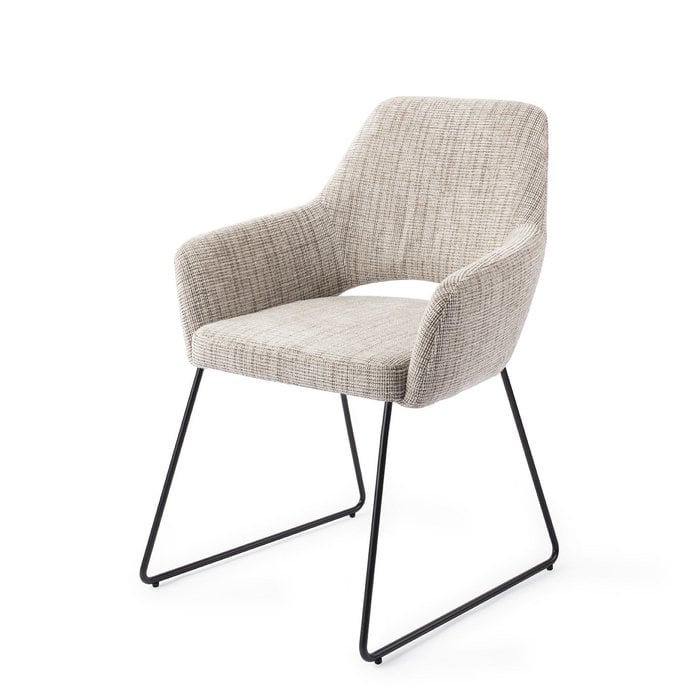 Yanai eetkamerstoel Slide Black - Caramel Grid