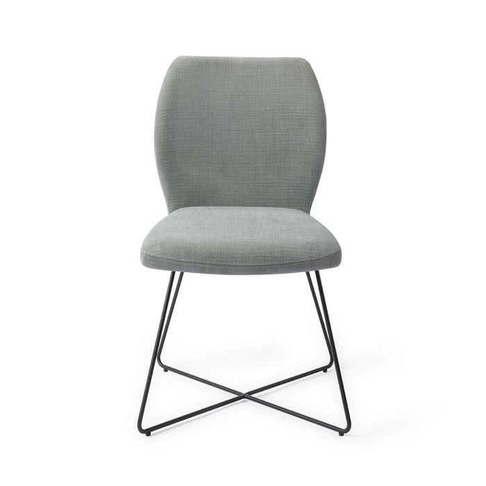 Ikata eetkamerstoel Cross Black - Breezy Blue