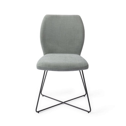 Ikata eetkamerstoel Cross Black - Breezy Blue