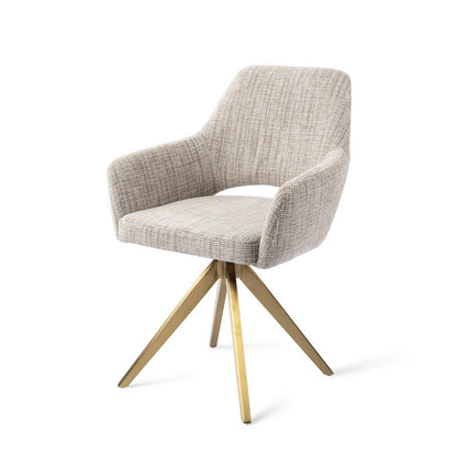 Yanai eetkamerstoel Turn Gold - Caramel Grid