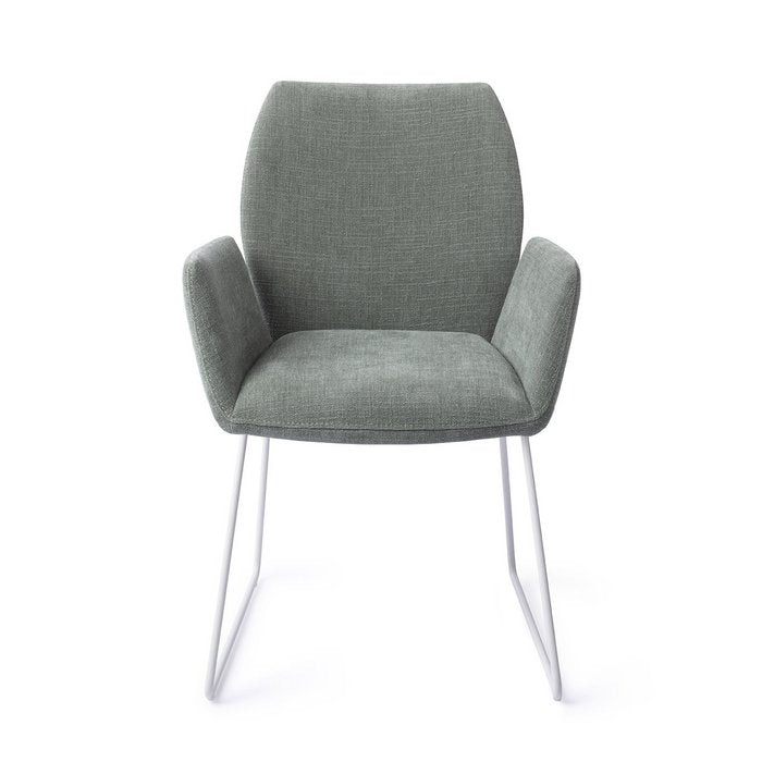 Misaki eetkamerstoel Slide White - Breezy Blue