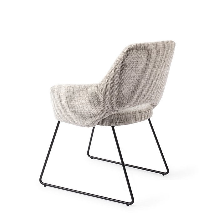 Yanai eetkamerstoel Slide Black - Caramel Grid