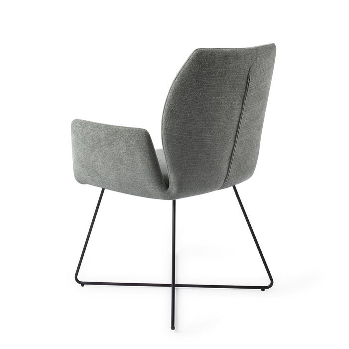 Misaki eetkamerstoel Cross Black - Breezy Blue