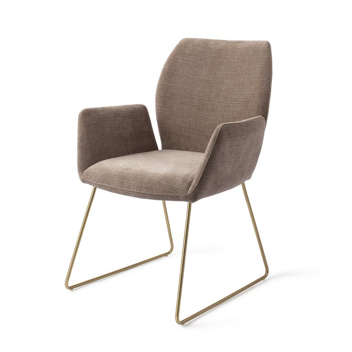 Misaki eetkamerstoel Slide Gold - Mocha Mist