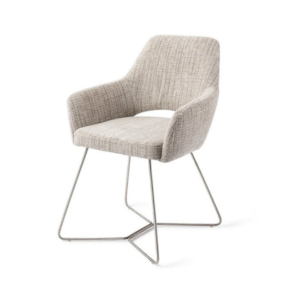 Yanai eetkamerstoel Beehive Steel - Caramel Grid