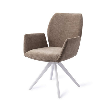 Misaki eetkamerstoel Turn White - Mocha Mist