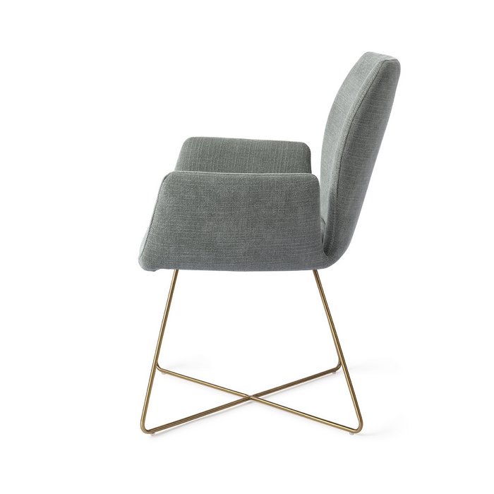 Misaki eetkamerstoel Cross Gold - Breezy Blue