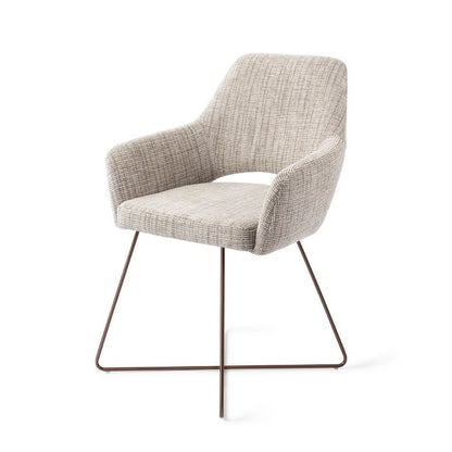 Yanai eetkamerstoel Cross Rose - Caramel Grid