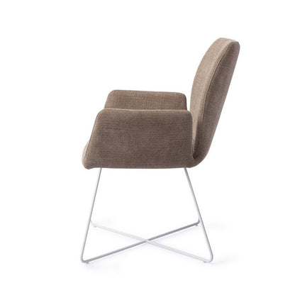 Misaki eetkamerstoel Cross White - Mocha Mist