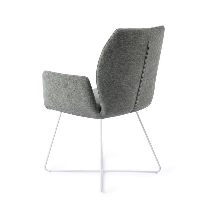 Misaki eetkamerstoel Cross White - Breezy Blue