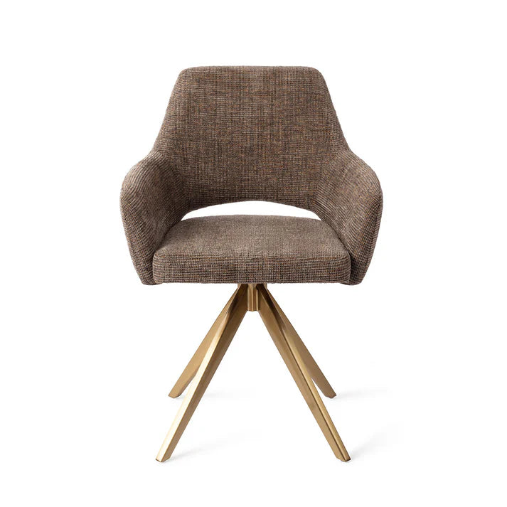 Yanai eetkamerstoel Turn Gold - Checked Chestnut