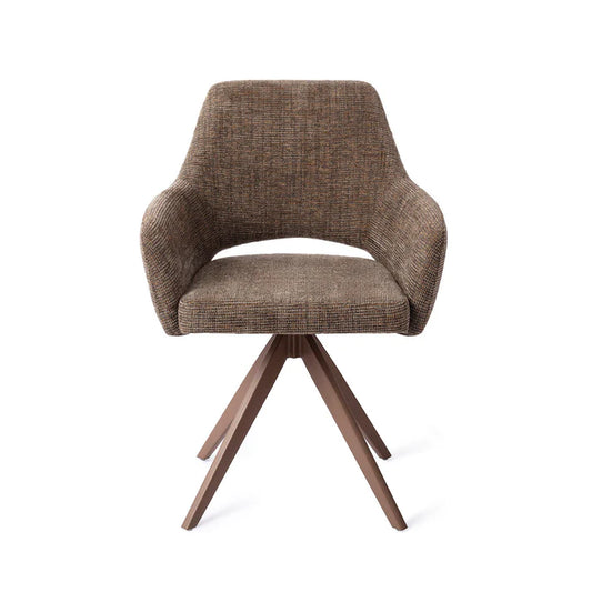 Yanai eetkamerstoel Turn Brown - Checked Chestnut