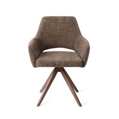 Yanai eetkamerstoel Turn Brown - Checked Chestnut