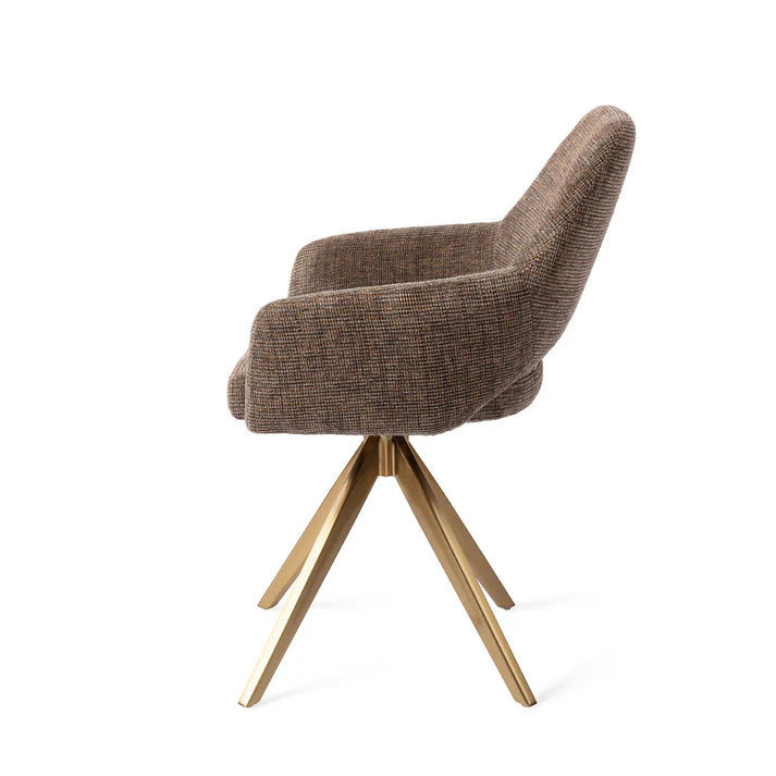 Yanai eetkamerstoel Turn Gold - Checked Chestnut