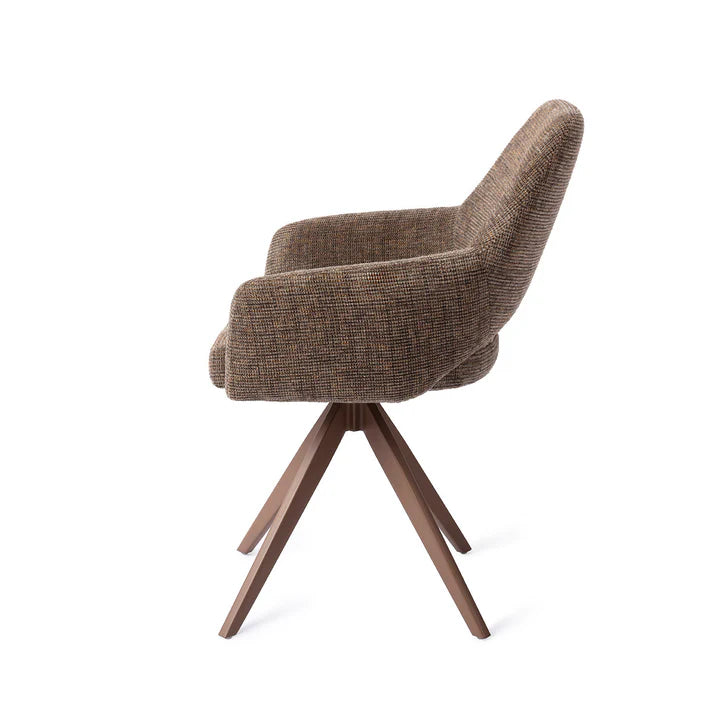 Yanai eetkamerstoel Turn Brown - Checked Chestnut