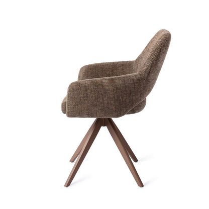 Yanai eetkamerstoel Turn Brown - Checked Chestnut