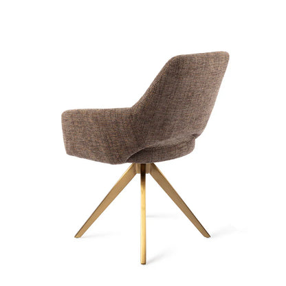 Yanai eetkamerstoel Turn Gold - Checked Chestnut